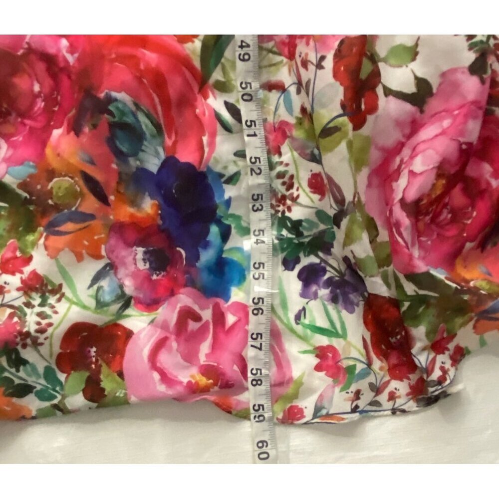 Sydneys Closet floral chiffon formal gown w/ full tulle lined skirt ruched bodic - Picture 11 of 13